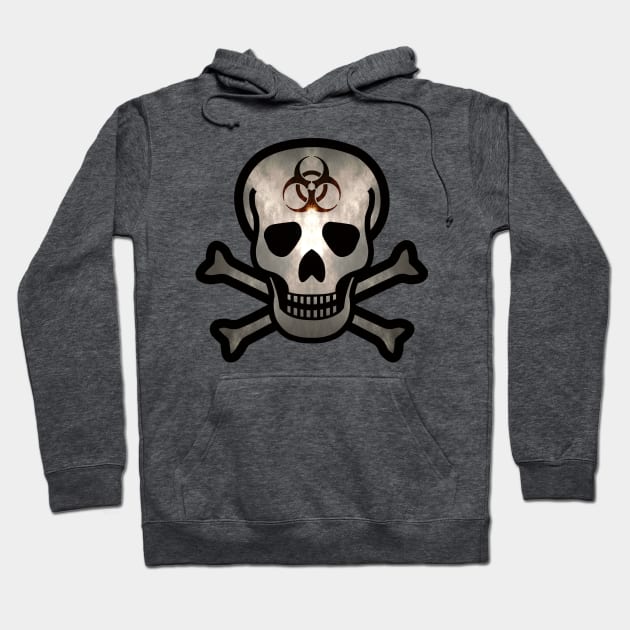 Skull and Bones Biohazard in a Dark Light Hoodie by SolarCross